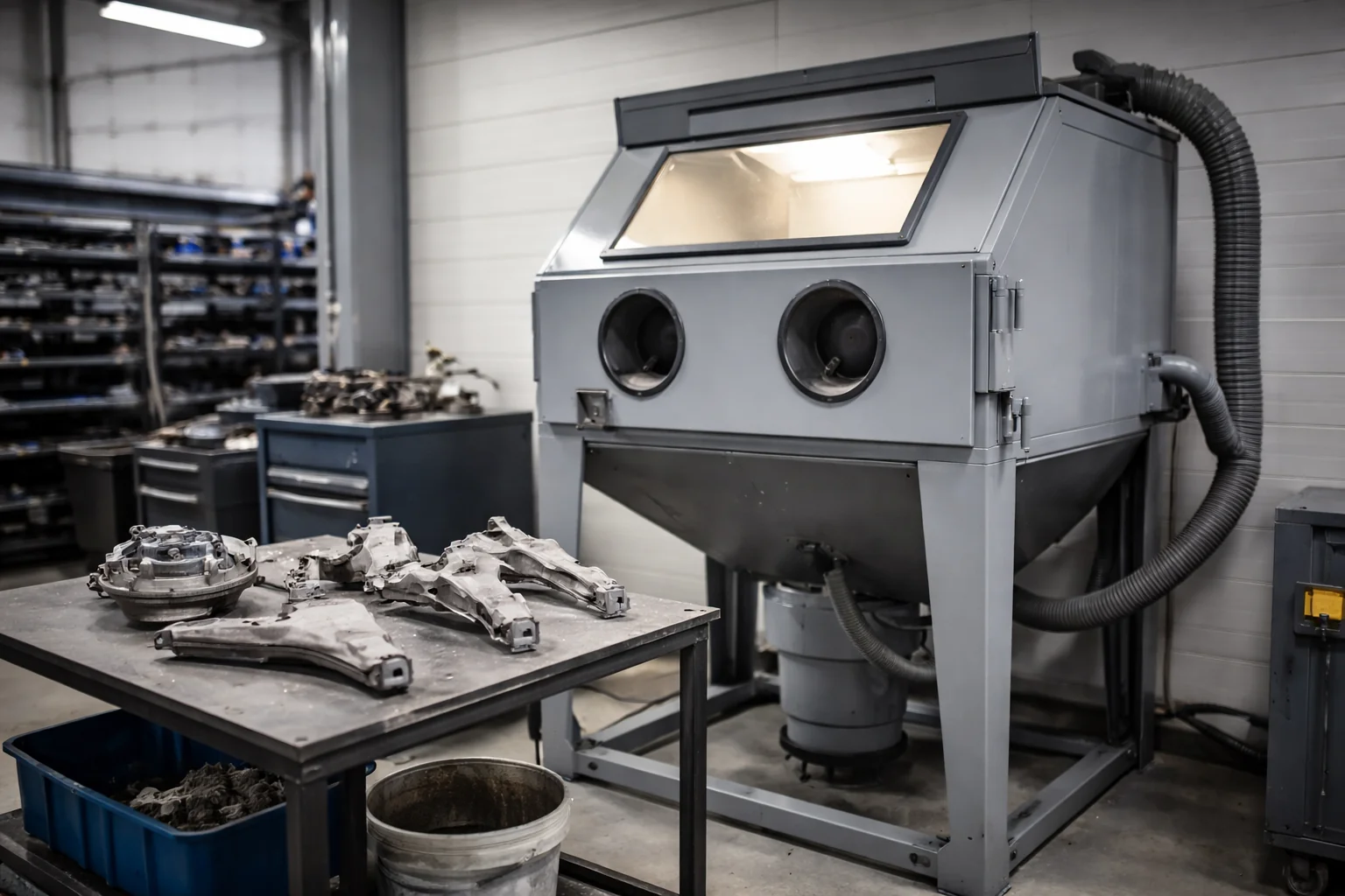 Sandstrahlen von Fahrzeugkomponenten